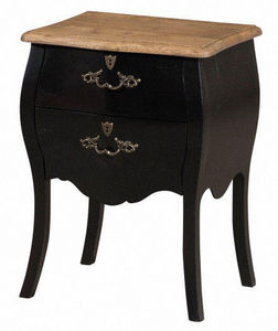 MOOVIIN - chevet baroque noir style louis xv 45x36x62cm - Table De Chevet