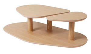 MARCEL BY - table basse rounded en chêne naturel 119x61x35cm - Table Basse Forme Originale