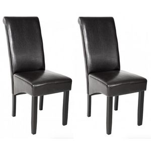 WHITE LABEL - 2 chaises de salle à manger noir - Chaise