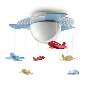 Philips - avigo - plafonnier hélice bleu et avions suspendus - Suspension Enfant
