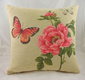 Evans Lichfield - 18 butterfly rose cushion - Coussin Carré