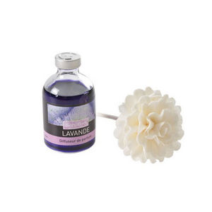 WHITE LABEL - diffuseur fleur en bois parfum lavande du sud - Parfum D'intérieur