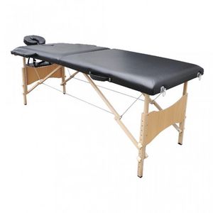WHITE LABEL - table de massage 2 zones noir - Table De Massage