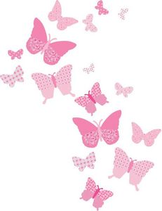 Funtosee - stickers muraux les papillons (lot de 16) - Sticker Décor Adhésif Enfant