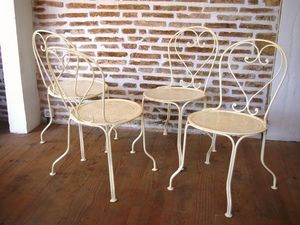 L'atelier tout metal - 4 chaises de jardin pliantes en fer - Chaise De Jardin