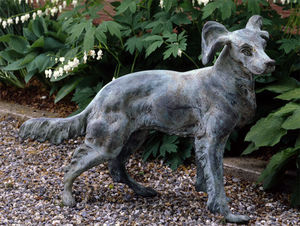 BARBARA ISRAEL GARDEN ANTIQUES - french bronze dog - Sculpture Animalière