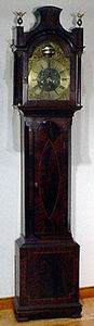 KIRTLAND H. CRUMP - inlaid mahogany longcase clock by barnife, cockerm - Horloge Sur Pied