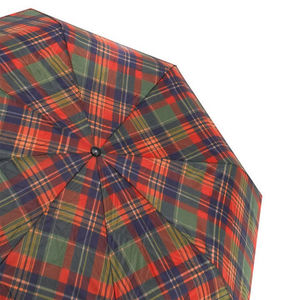 WHITE LABEL - parapluie pliant mixte manche en bois imprimé écos - Parapluie