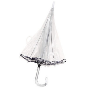 WHITE LABEL - parapluie cloche femme avec biais manche canne en  - Parapluie