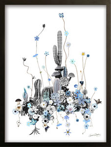 Cm Creation - vitrine cactus bleu - Décoration Murale