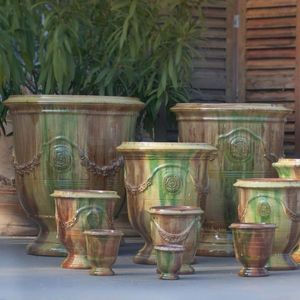 Le Chêne Vert - tradition flammé - Vase D'anduze