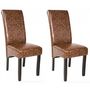 Chaise-WHITE LABEL-2 chaises de salle à manger marron