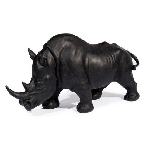 MAISONS DU MONDE - Sculpture animalière-MAISONS DU MONDE-Statuette Rhino black