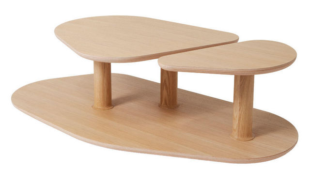MARCEL BY - Table basse forme originale-MARCEL BY-Table basse rounded en chêne naturel 119x61x35cm