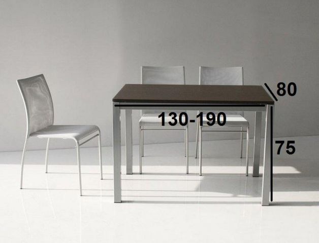 WHITE LABEL - Table de repas rectangulaire-WHITE LABEL-Table repas extensible MAJESTIC 130 x 80 cm wenge 