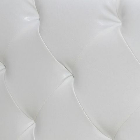 WHITE LABEL - Lit double-WHITE LABEL-Lit cuir 140 x 200 cm blanc