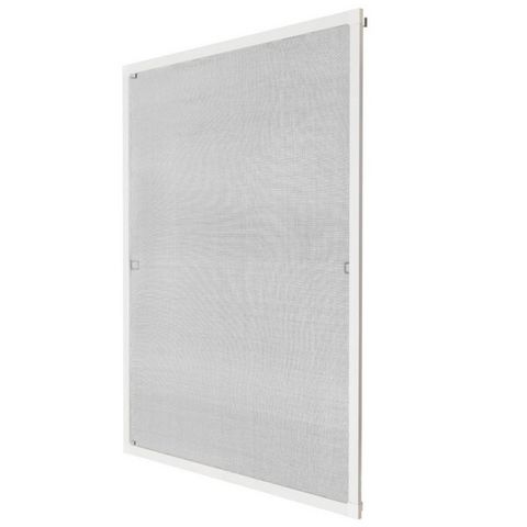 WHITE LABEL - Moustiquaire de fenêtre-WHITE LABEL-Moustiquaire pour fenêtre cadre fixe en aluminium 120x140 cm blanc