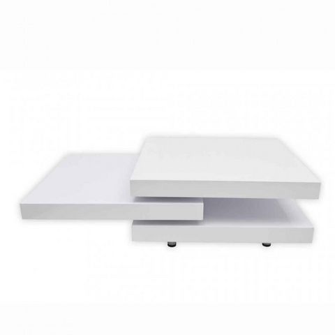 WHITE LABEL - Table basse forme originale-WHITE LABEL-Table basse design blanche bois