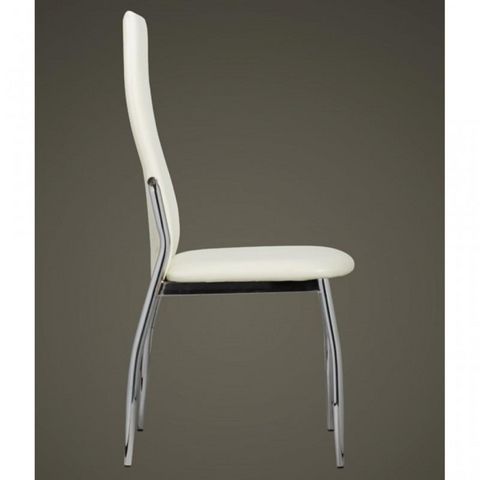 WHITE LABEL - Chaise-WHITE LABEL-6 Chaises de salle a manger blanches