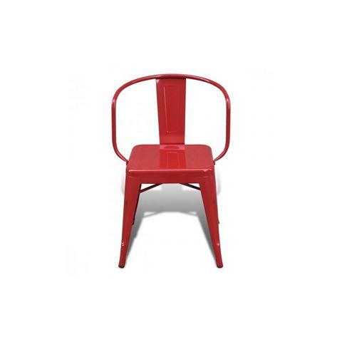 WHITE LABEL - Chaise-WHITE LABEL-6 chaises de salle à manger acier factory