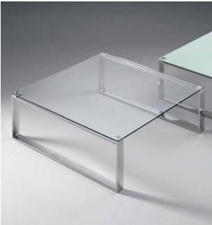 WHITE LABEL - Table basse carrée-WHITE LABEL-Table basse ZOE design en verre carré
