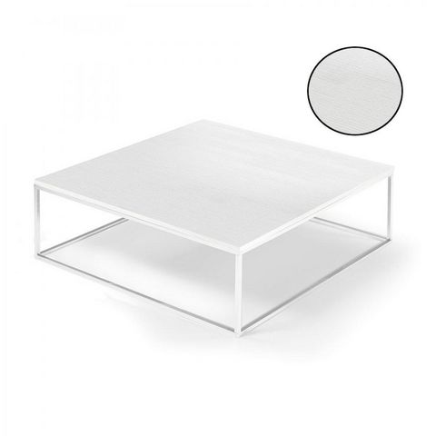 WHITE LABEL - Table basse carrée-WHITE LABEL-Table basse carrée MIMI blanc céruse