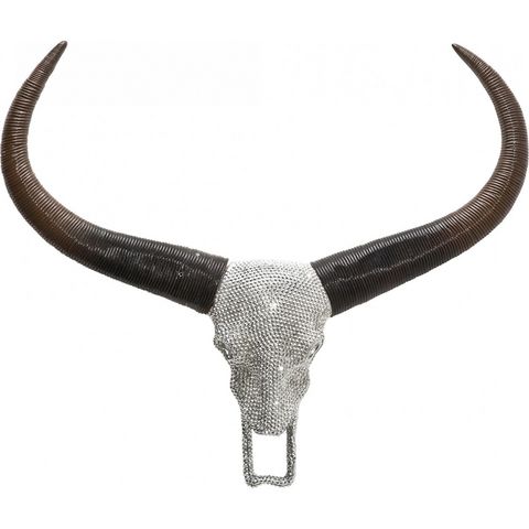 KARE DESIGN - Trophée de chasse-KARE DESIGN-Deco Antler Bull Head Crystal Argent