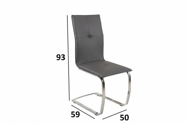 WHITE LABEL - Chaise-WHITE LABEL-Lot de 4 chaises design SWING en tissu enduit poly