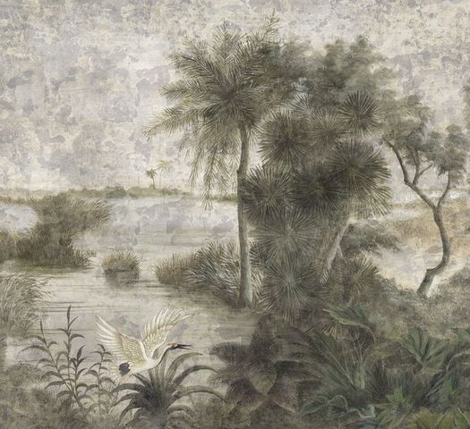 Ananbô - Papier peint panoramique-Ananbô-Les Rives du Mékong grisaille