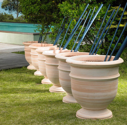 POTERIE GOICOECHEA - Pot de jardin-POTERIE GOICOECHEA-Vase sur pied fabrication à la corde