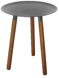Delorm design - bout de canapé rond bois et métal - Side Table