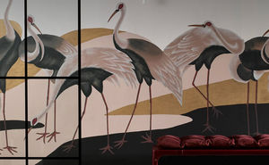 Fromental - flock in rosea - Wallpaper