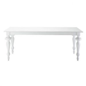 MAISONS DU MONDE - table à diner blanche barocco - Rectangular Dining Table