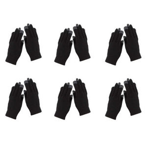 WHITE LABEL - 6 paires de gants extensibles pour écran tactile m - Gloves