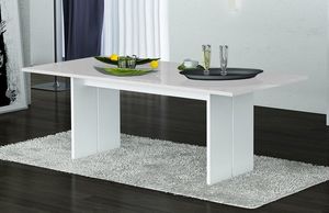 WHITE LABEL - table repas design bali blanche - Rectangular Dining Table