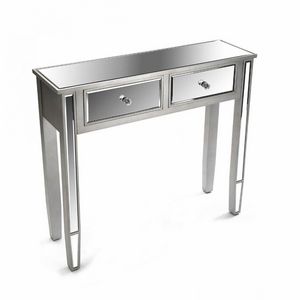 WHITE LABEL - marsala console design en bois 2 tiroirs - Console Table