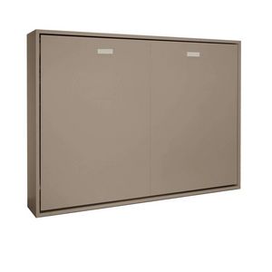 WHITE LABEL - armoire lit horizontale escamotable strada taupe m - Wall Bed