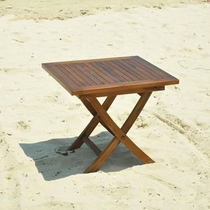 BOIS DESSUS BOIS DESSOUS - table basse en bois de teck huilé bali - Folding Garden Table