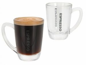 WHITE LABEL - 4 verres expresso transparents avec anse anti-chal - Coffee Cup