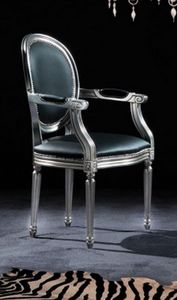 WHITE LABEL - chaise medaillon cleopatra en simili cuir noir et  - Chair