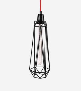 Filament Style - diamond 2 - suspension noire câble rouge ø18cm | l - Hanging Lamp