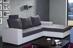 WHITE LABEL - canapé d'angle gigogne convertible express waterf - Adjustable Sofa