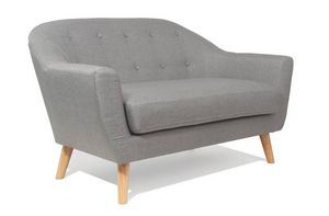 WHITE LABEL - canapé scandinave utmärkt 2 places gris silver - 2 Seater Sofa