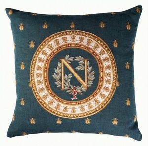 Art De Lys - napoléon, fond bleu - Square Cushion