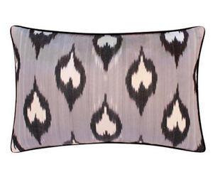 MAISON KHEL - silky ikat gris lucia - Cushion Cover