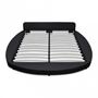 Double bed-WHITE LABEL-Lit cuir 180 x 200 cm noir + matelas