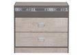 Children's drawer chest-WHITE LABEL-Commode à 2 tiroirs pour enfant coloris bois et gr