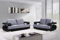 Living room-WHITE LABEL-Ensemble canapé en tissu ultra design 3+2 gris et 