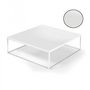 Square coffee table-WHITE LABEL-Table basse carrée MIMI blanc céruse