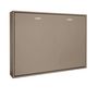 Wall bed-WHITE LABEL-Armoire lit horizontale escamotable STRADA taupe m
